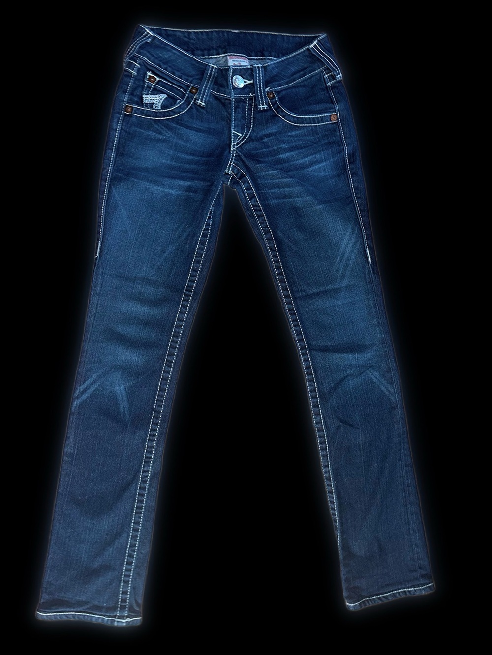 True Religion Blue Denim low waisted straight leg jeans - Picture 1 of 8
